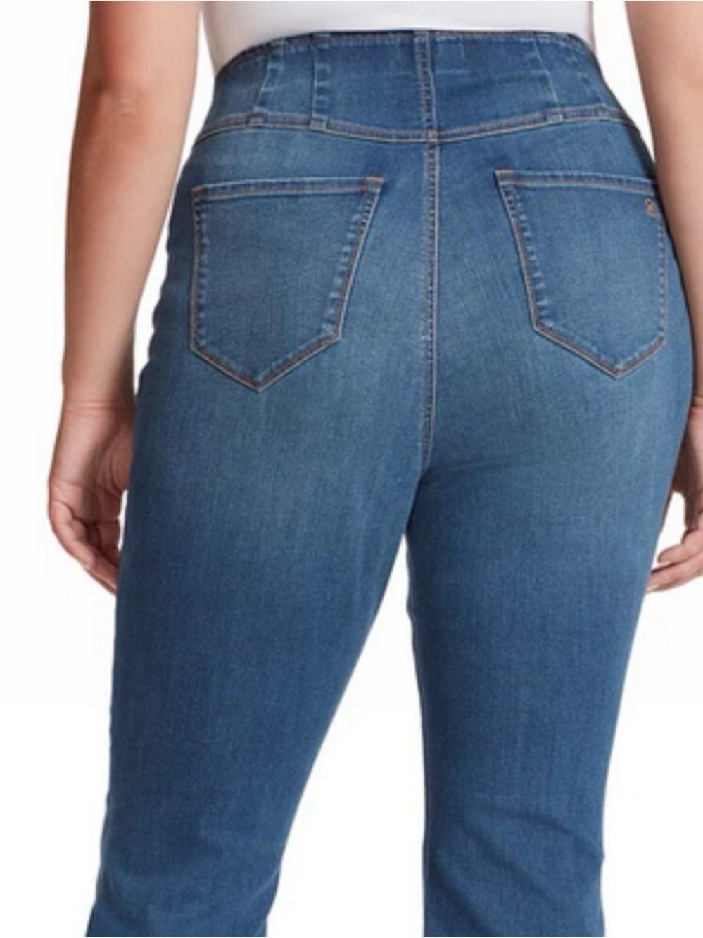 Jessica Simpsom Women's Size 28 Pull-on Flare Jeans Blue Denim Stretch High Rise - Picture 3 of 16